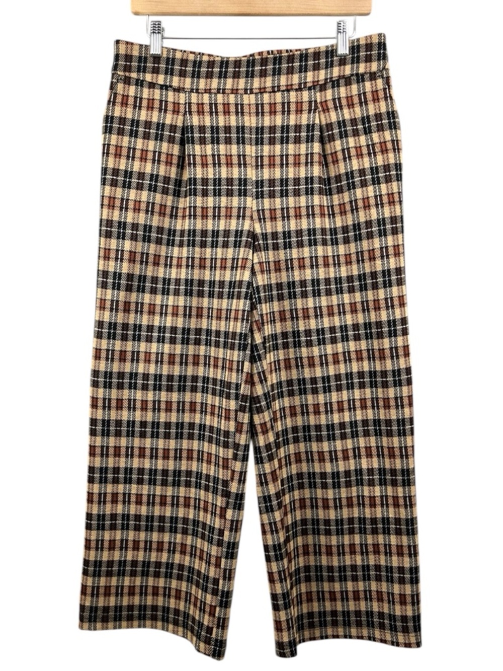Jules & Leopold Plaid Cropped Wide-Leg Pants Size Medium